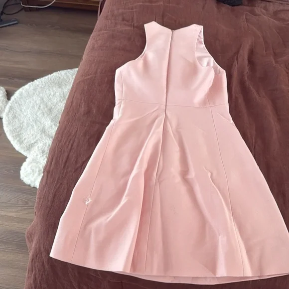 NWT CAROLINA HERRERA SLEEVELESS RUFFLED DETAIL MINI IN LOTUS PINK